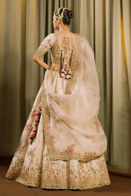Pallavi Poddar Lakefresh Sequin Embellished Floral Bridal Lehenga Set 