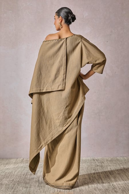 Tarun Tahiliani Asymmetric Oversized Top With Skirt 