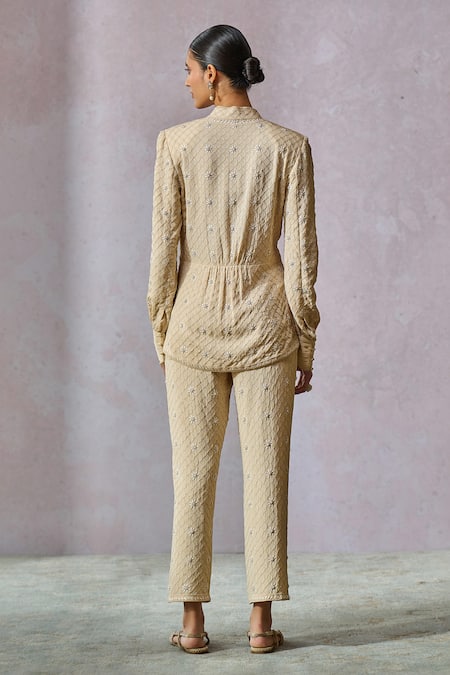 Tarun Tahiliani Hand Embroidered Jacket With Trouser 