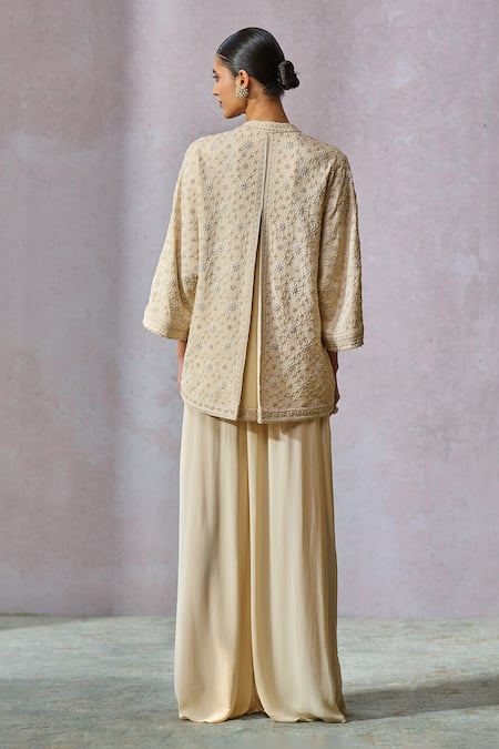 Tarun Tahiliani Hand Embroidered Tunic With Fluid Pant 
