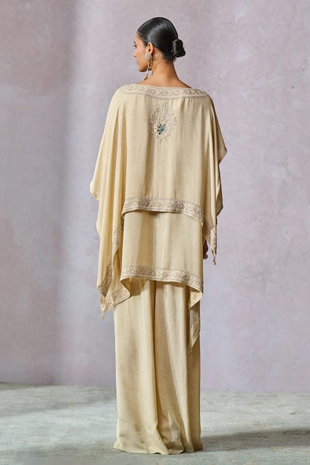 Tarun Tahiliani Hand Embroidered Layered Top With Trouser 