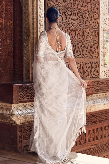 Matsya Nandi Hand Embroidered Saree With Blouse 