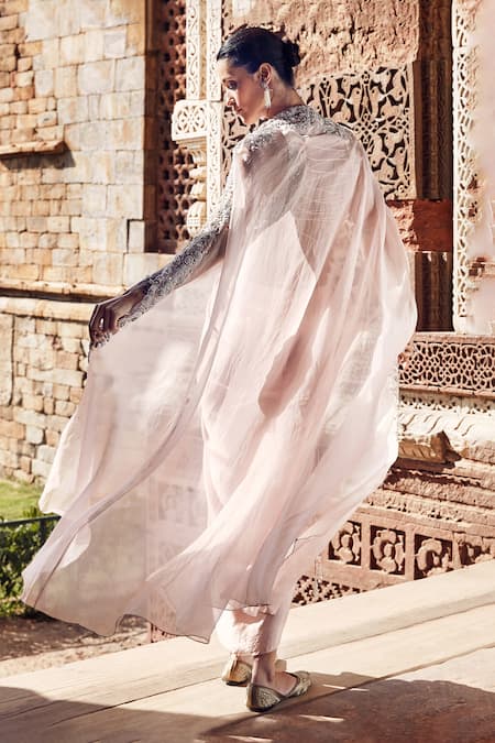 Matsya Iconic Bush Tulip Knotted Dhoti Skirt Set With Cape 