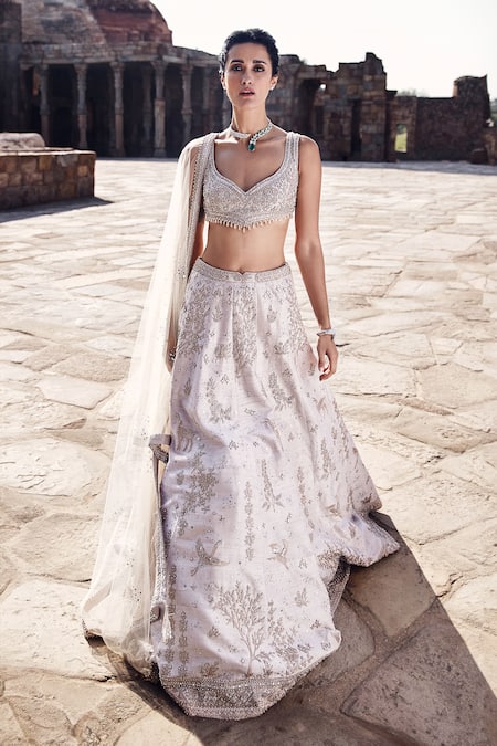 MATSYA Tuscan Landscape of Dreams Embroidered Bridal Lehenga Set 