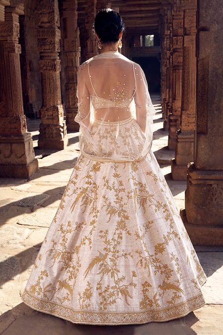 Matsya Sona Kora Embroidered Bridal Lehenga Set 