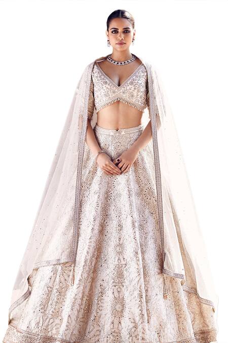 Matsya Ivory Silk, Net Beads, Sequins, Pearls, Gota Turkish Work Bridal Lehenga Set Online at Aza Fashions Matsya_Ivory Silk, Net Beads, Sequins, Pearls, Gota Turkish Work Bridal Lehenga Set _Online_at_Aza_Fashions