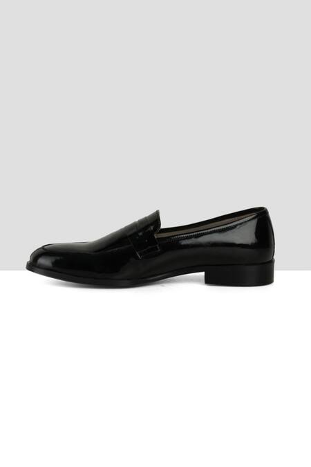 Ankit V Kapoor Black Almond Toe Penny Loafers  3