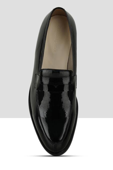 Ankit V Kapoor Black Almond Toe Penny Loafers  4