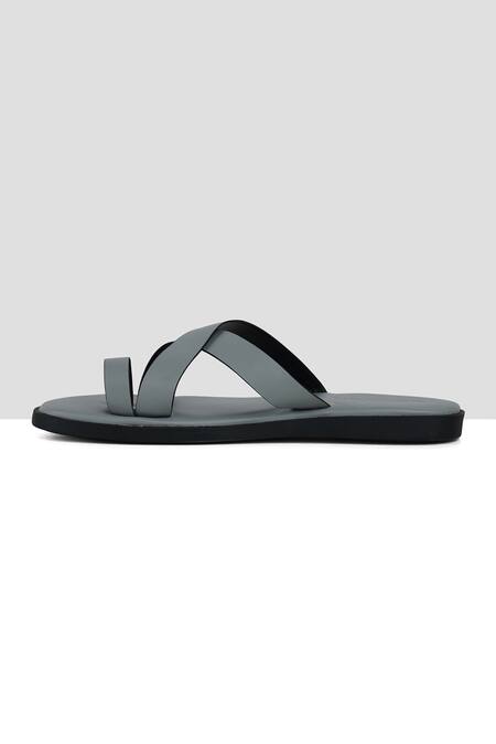 Ankit V Kapoor Grey Almond Toe Criss Cross Sandals Online at Aza Fashions Ankit V Kapoor_Grey Almond Toe Criss Cross Sandals_Online_at_Aza_Fashions
