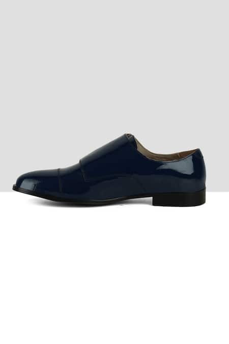 Ankit V Kapoor_Blue Stitchline Thread Double Strap Monks _Online_at_Aza_Fashions