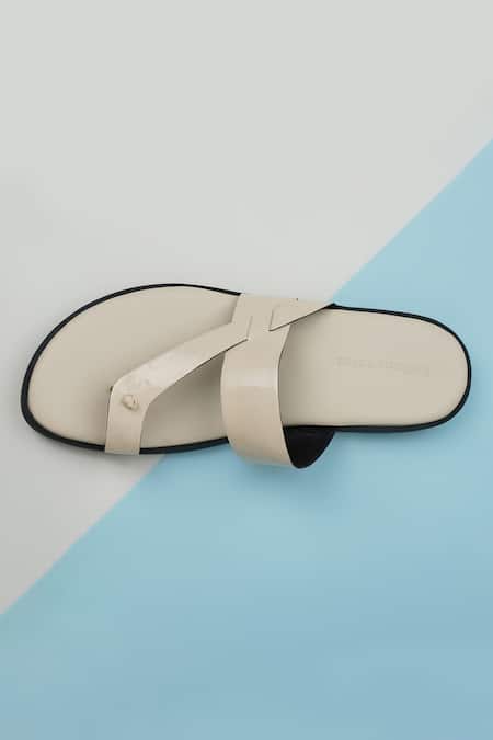Shop_Ankit V Kapoor_Off White Classic Solid Strappy Sandals _at_Aza_Fashions