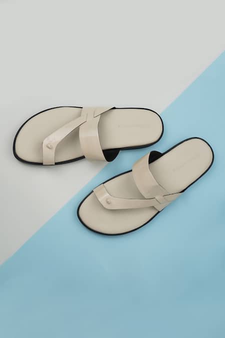 Buy_Ankit V Kapoor_Off White Classic Solid Strappy Sandals _Online_at_Aza_Fashions