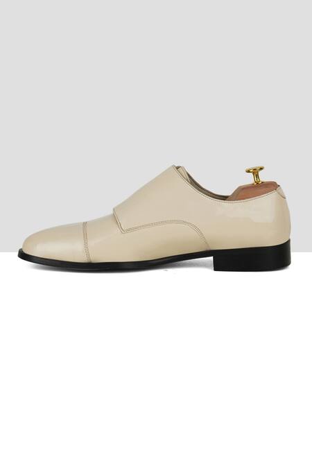 Ankit V Kapoor_Off White Stitchline Thread Double Strappy Monks _Online_at_Aza_Fashions