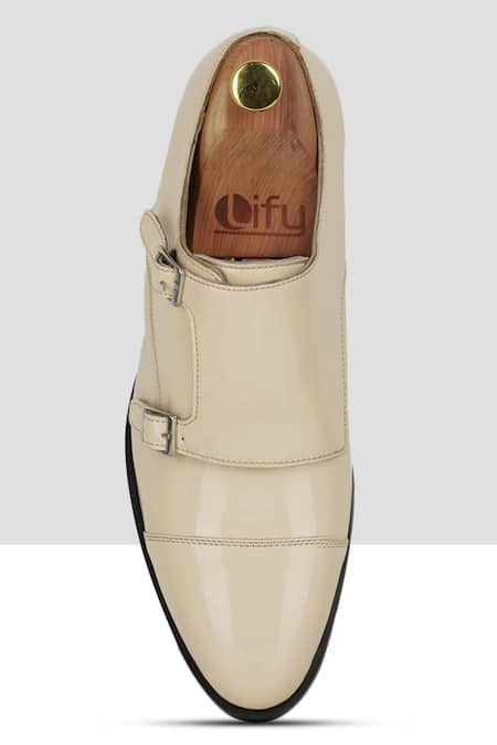 Buy_Ankit V Kapoor_Off White Stitchline Thread Double Strappy Monks _Online_at_Aza_Fashions