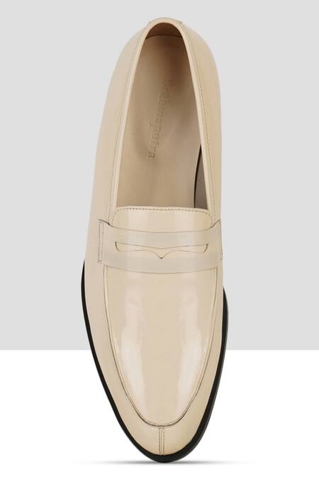 Buy_Ankit V Kapoor_Off White Cut Work Strap Penny Loafers _Online_at_Aza_Fashions