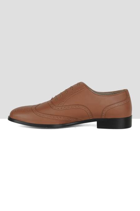 Ankit V Kapoor_Brown Brogue Pattern Shoes _Online_at_Aza_Fashions