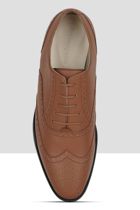 Buy_Ankit V Kapoor_Brown Brogue Pattern Shoes _Online_at_Aza_Fashions