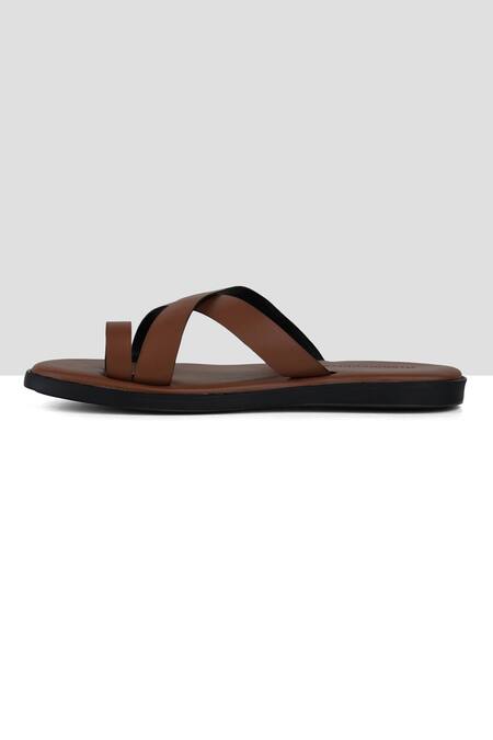 Ankit V Kapoor_Brown Criss Cross Sandals _Online_at_Aza_Fashions