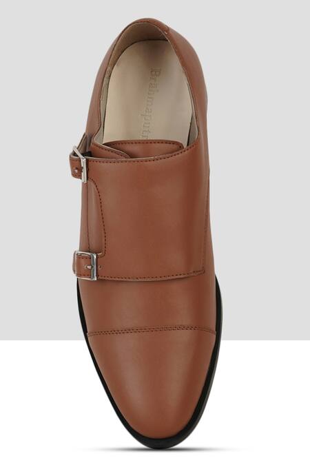 Buy_Ankit V Kapoor_Brown Embroidery Double Strappy Monks_Online_at_Aza_Fashions