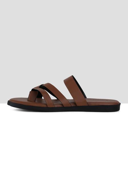 Ankit V Kapoor_Brown Criss Cross Sandals _Online_at_Aza_Fashions