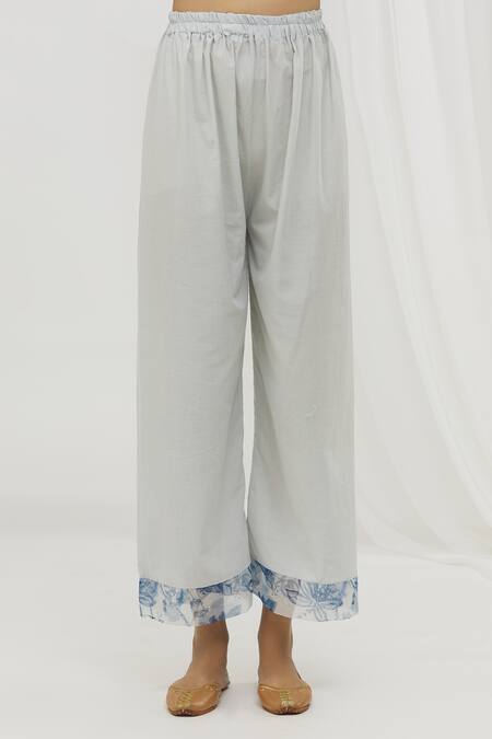 Shop Yuvraani Jaipur Blue Chanderi, Cotton, Organza Embroidery, Tassels Floral Pattern Anarkali Set Online at Aza Fashions Shop_Yuvraani Jaipur_Blue Chanderi, Cotton, Organza Embroidery, Tassels Floral Pattern Anarkali Set _Online_at_Aza_Fashions