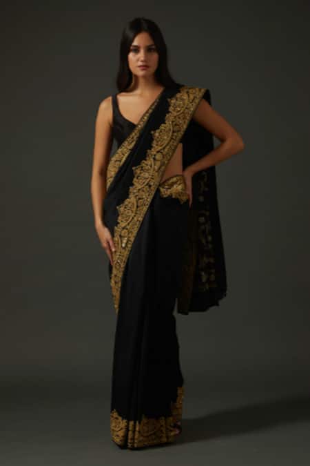 Rohit Bal Chanderi Silk Embroidered Saree Set 