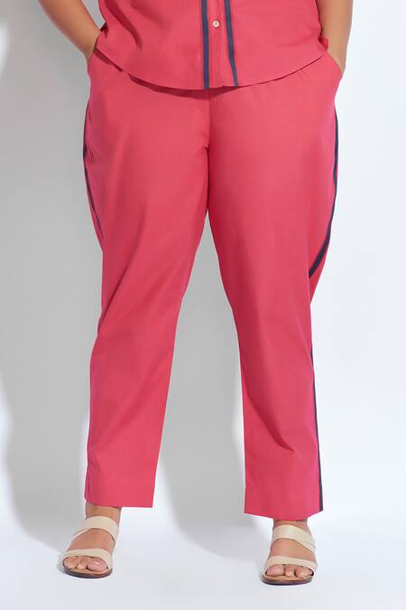 Neetiandmudita Pink Cotton Rhinestone Collared Detailed Shirt With Pant Online at Aza Fashions Neetiandmudita_Pink Cotton Rhinestone Collared Detailed Shirt With Pant _Online_at_Aza_Fashions