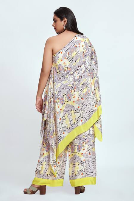 Shop Neetiandmudita Multi Color Crepe Rhinestones Asymmetric Tunic With Pant at Aza Fashions Shop_Neetiandmudita_Multi Color Crepe Rhinestones Asymmetric Tunic With Pant _at_Aza_Fashions