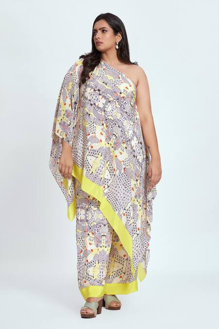 Shop Neetiandmudita Multi Color Crepe Rhinestones Asymmetric Tunic With Pant Online at Aza Fashions Shop_Neetiandmudita_Multi Color Crepe Rhinestones Asymmetric Tunic With Pant _Online_at_Aza_Fashions