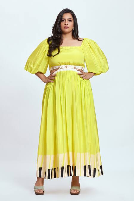Neetiandmudita Yellow Crepe Piano Keys Square Crop Top And Skirt Set Online at Aza Fashions Neetiandmudita_Yellow Crepe Piano Keys Square Crop Top And Skirt Set _Online_at_Aza_Fashions
