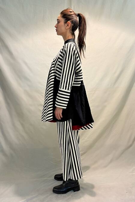 Buy KA-Sha Black Cotton Applique Sada Striped Pant Online at Aza Fashions Buy_KA-Sha_Black Cotton Applique Sada Striped Pant _Online_at_Aza_Fashions