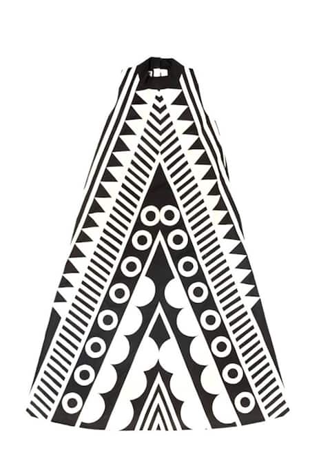 KA-Sha_Black Cotton Halter Neck Appy Tribe Vibe Tunic _Online_at_Aza_Fashions