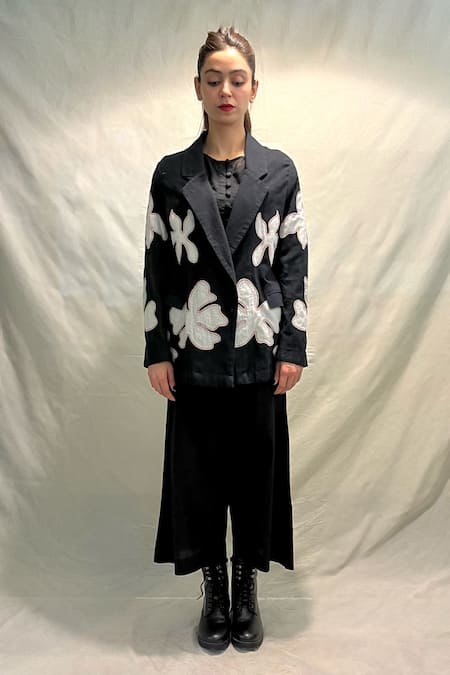 KA-Sha Floma Fleur Applique Crop Top 