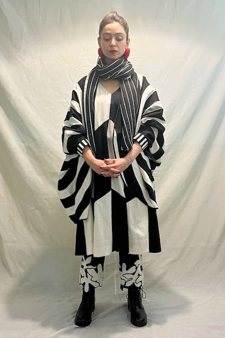 Ka-Sha Striped Corded Scarf 