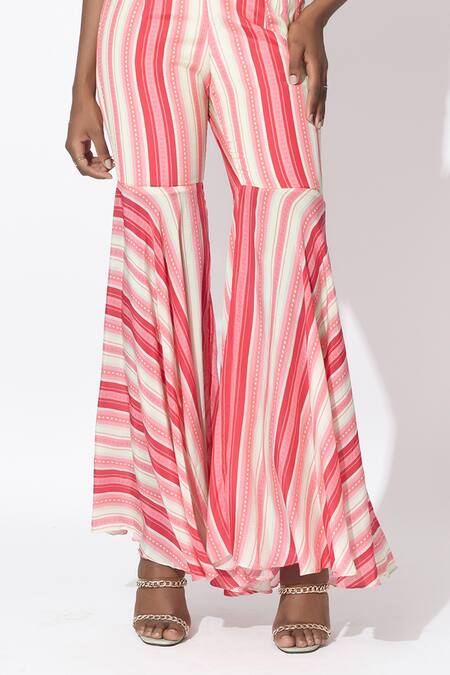 Buy_Rishi and Vibhuti_Pink Crepe Sequins, Embroidery Round Neck Love Struck Corset With Sharara 