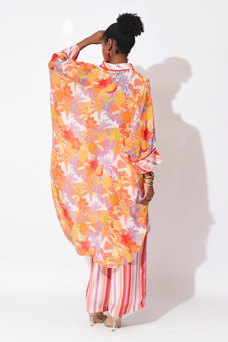 Rishi and Vibhuti Tranquil Embellished Printed Kurta With Pant 