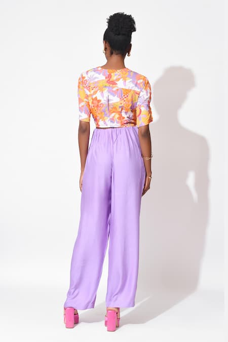 Rishi and Vibhuti Cabana Embroidered Printed Corset With Pant 