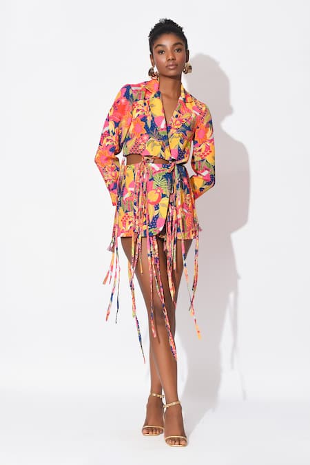 Rishi and Vibhuti Mystic Muse Floral Printed Blazer Dress 