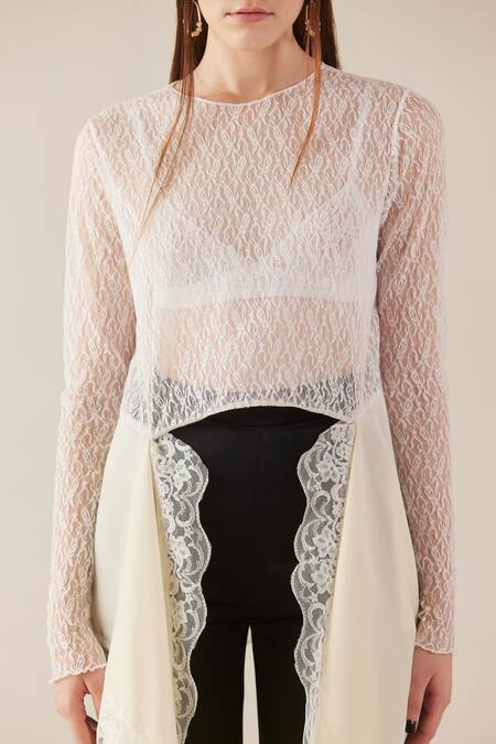 Buy Therealb Cream Viscose Lace Embroidered Floral Round Top Online at Aza Fashions Buy_Therealb_Cream Viscose Lace Embroidered Floral Round Top _Online_at_Aza_Fashions