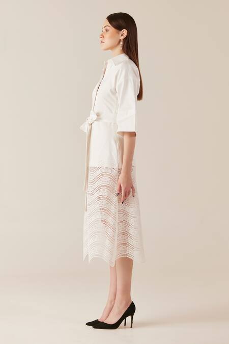 Buy Therealb Cream Viscose Lace Embroidered Floral Collar Midi Dress Online at Aza Fashions Buy_Therealb_Cream Viscose Lace Embroidered Floral Collar Midi Dress _Online_at_Aza_Fashions