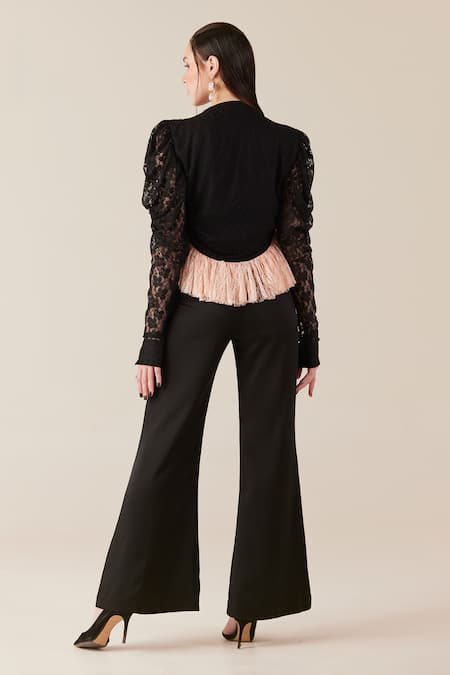 Shop Therealb Black Viscose Lace Embroidered Floral Round Work Neck Top at Aza Fashions Shop_Therealb_Black Viscose Lace Embroidered Floral Round Work Neck Top _at_Aza_Fashions