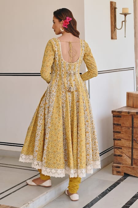 Karaj Jaipur Printed Anarkali Set 