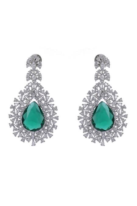 Shop_Auraa Trends_Gold Plated Diamonds, Stones Polki Embellished Necklace And Earring Set _Online_at_Aza_Fashions