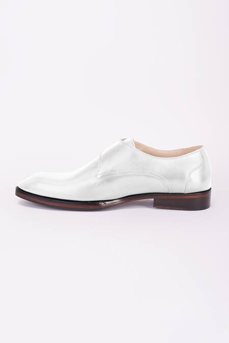 Bubber Couture_Off White Spencer Single Monk Leather Shoes _Online_at_Aza_Fashions
