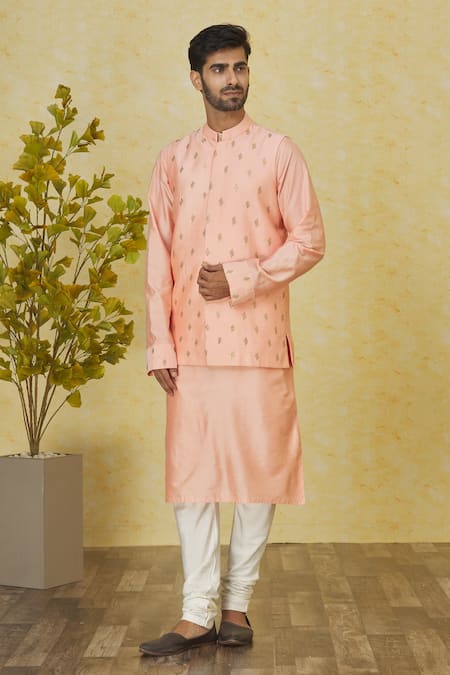 Buy Priyanka Haralalka Pink Silk Sequins Embroidered Bundi Kurta Set Online at Aza Fashions Buy_Priyanka Haralalka_Pink Silk Sequins Embroidered Bundi Kurta Set _Online_at_Aza_Fashions