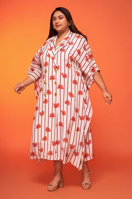 Buy_Neetiandmudita_Pink Crepe Silk Print Floral Lapel Collar Bud Dress _Online_at_Aza_Fashions