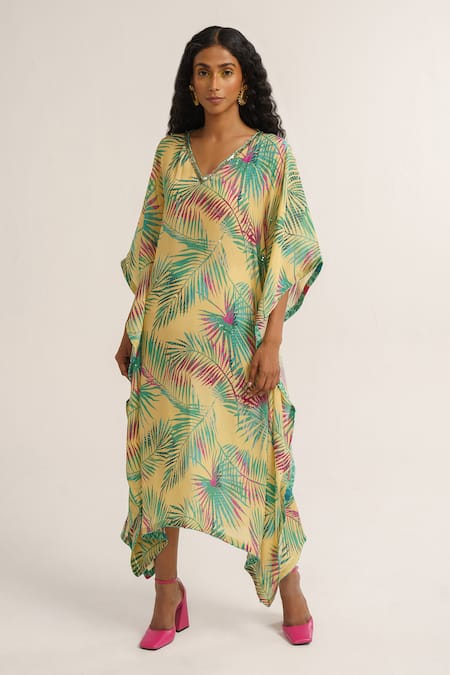 Vishala Shree Chrysanthemum Print Kaftan 