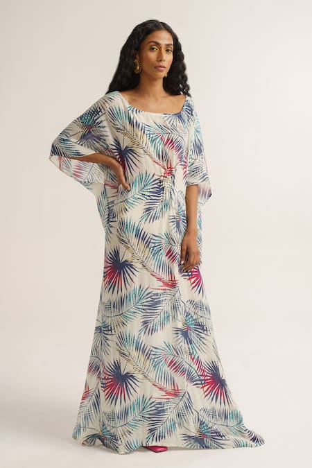 Vishala Shree Squill Tropical Print Kaftan 