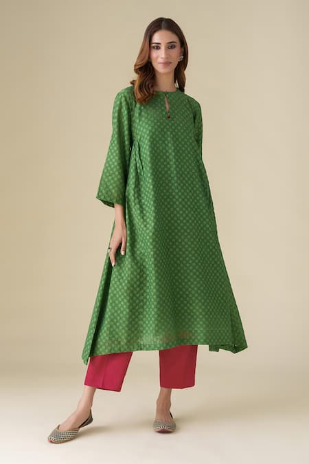 Mushio Vrinda Chanderi Silk Kurta 