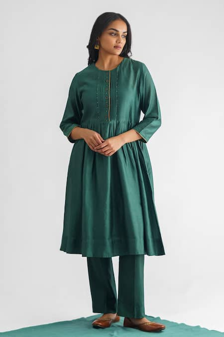 Mushio Mishika Pleated Bodice Anarkali 